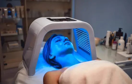 Yellow LED light therapy calming sensitive skin in Hobart